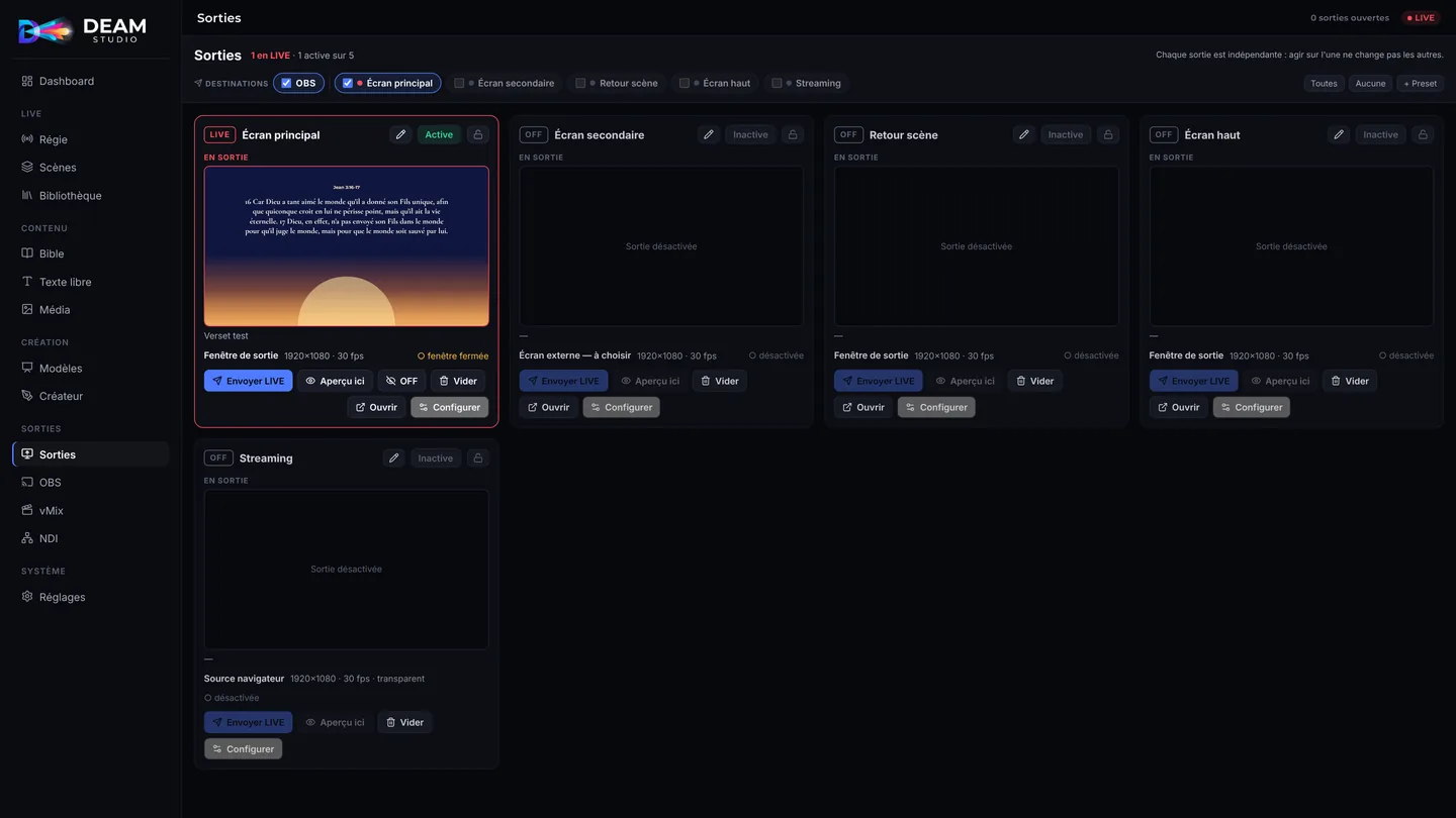 Capture : Sorties multiples